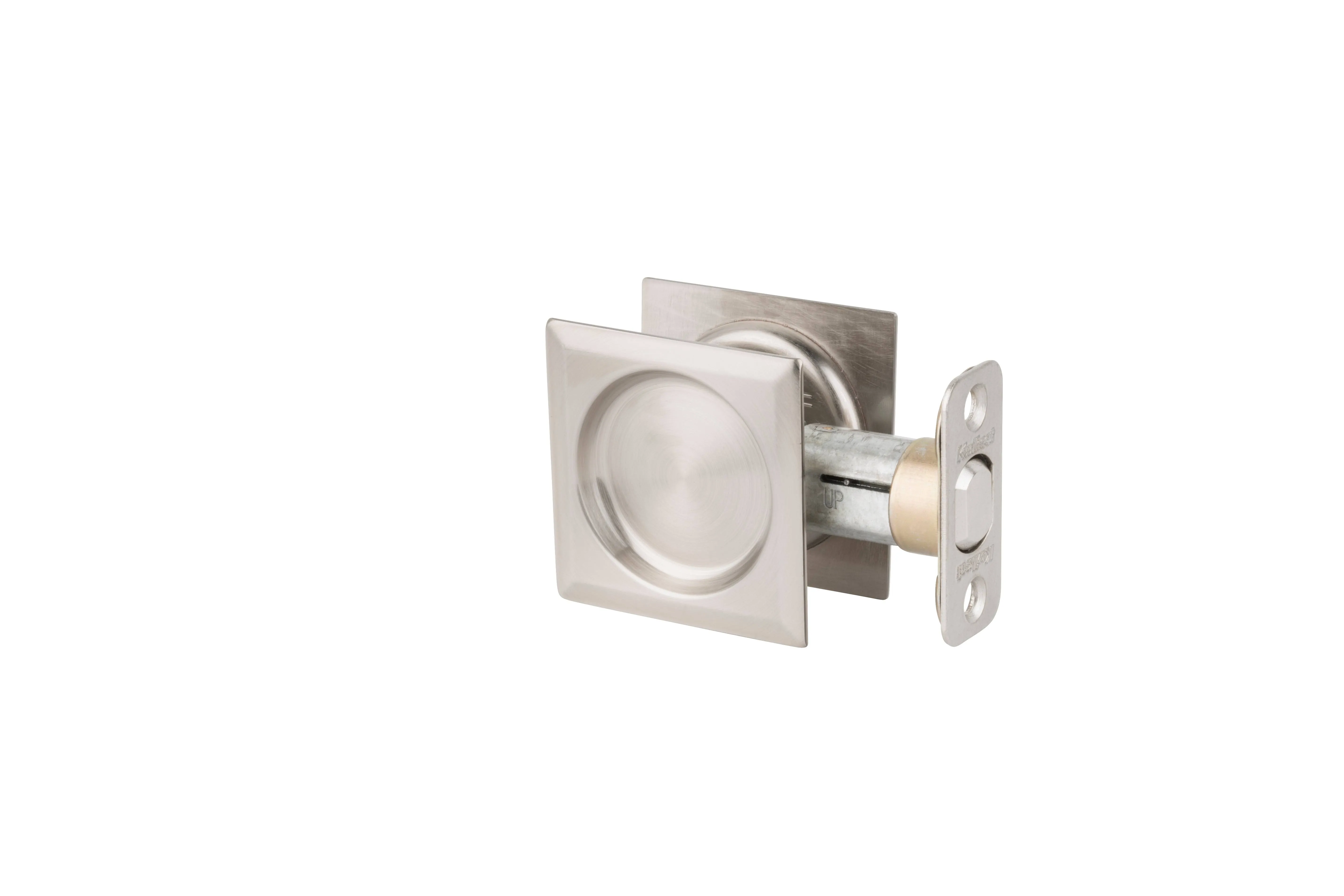 Kwikset 334SQT-15 334x15 Square Pocket Door Lock Passage - Satin Nickel