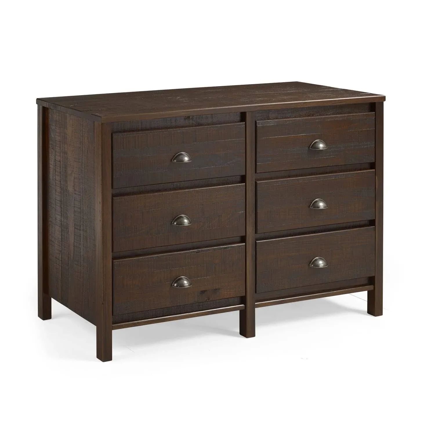 Camaflexi Baja 6 Drawer Dresser for Bedroom, Storage Orgainzer Unit, Solid Wood, Walnut