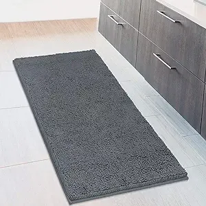 Extra Large Soft Plush Chenille Bathroom Runner Rug, Absorbent Microfiber Bath