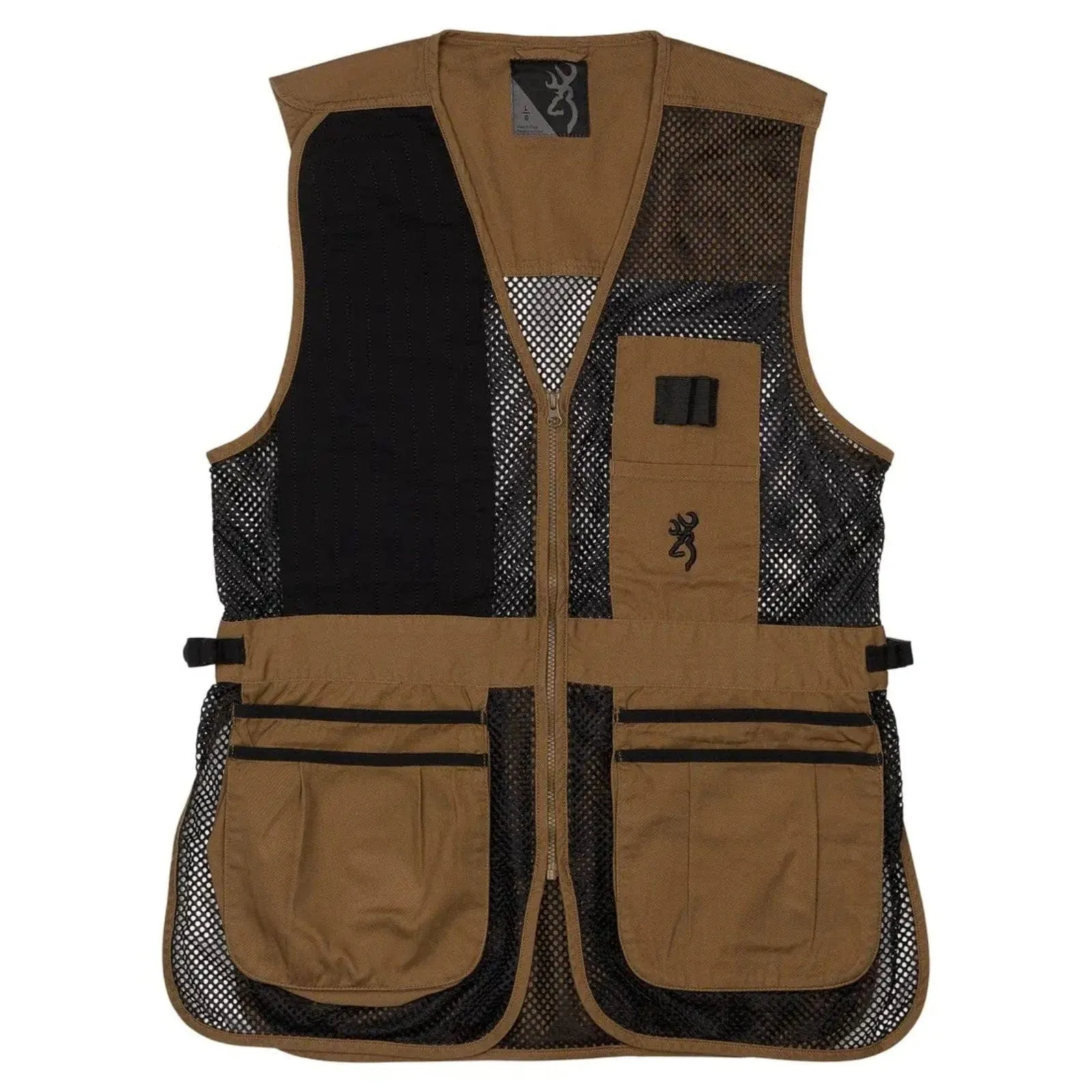 Browning Trapper Creek Mesh Shooting Vest-Black/Tan