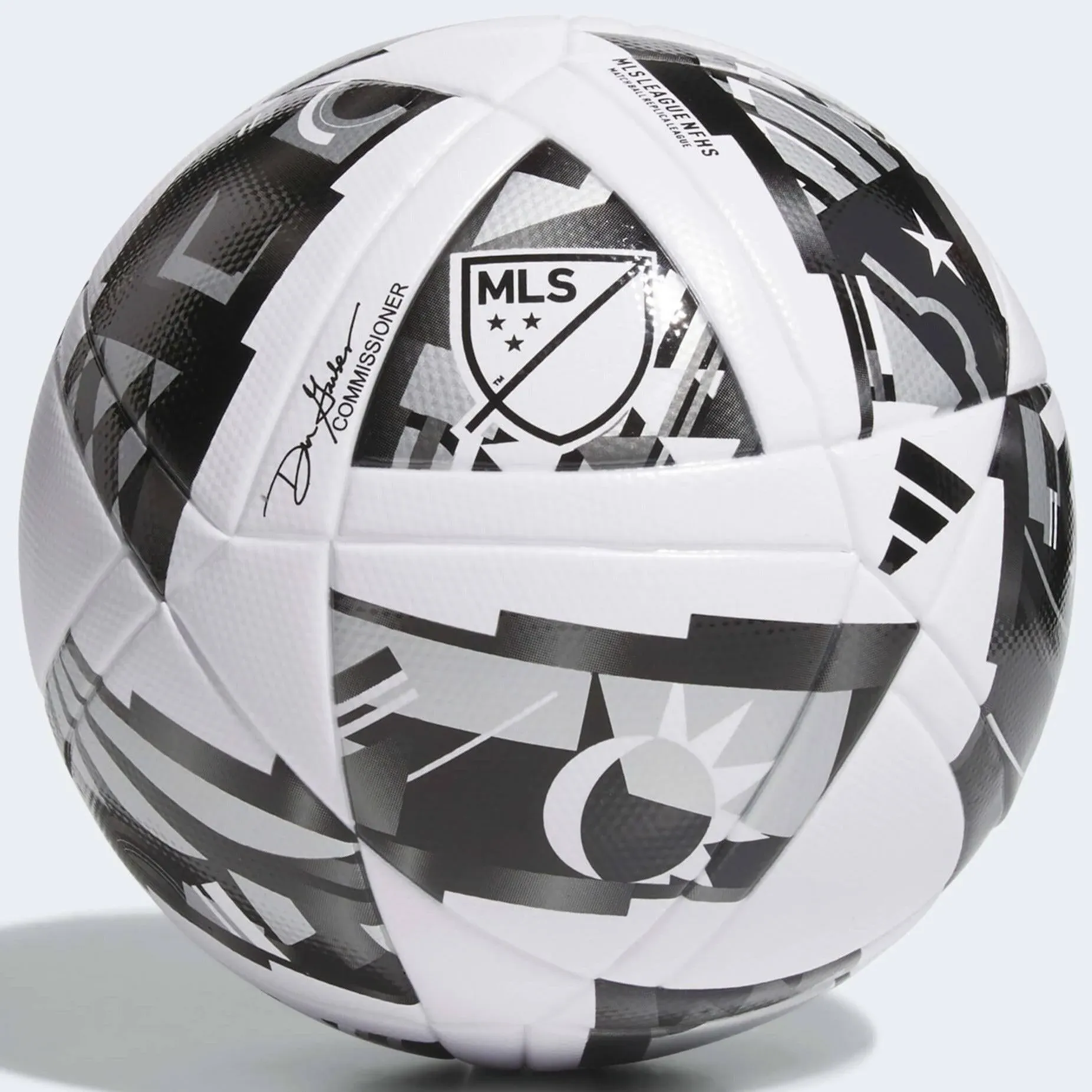 Adidas MLS League NFHS Soccer Ball, White/Black/Silver Metallic / 4