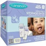 Lansinoh Breastmilk Storage Bags 100 Ct Double Zipper Pump Into Bag