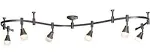 Allen + Roth 99.6-in 6-Light Brushed Nickel Dimmable Integrated Modern/Contemporary Flexible Track Lighting Kit with Round Steel/Brushed Pivoting