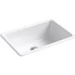 KOHLER Iron/Tones Drop-In 27-in x 18.75-in White Cast Iron Single Bowl Kitchen Sink