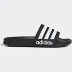 Adidas Adilette Shower Slides- Black/White 9