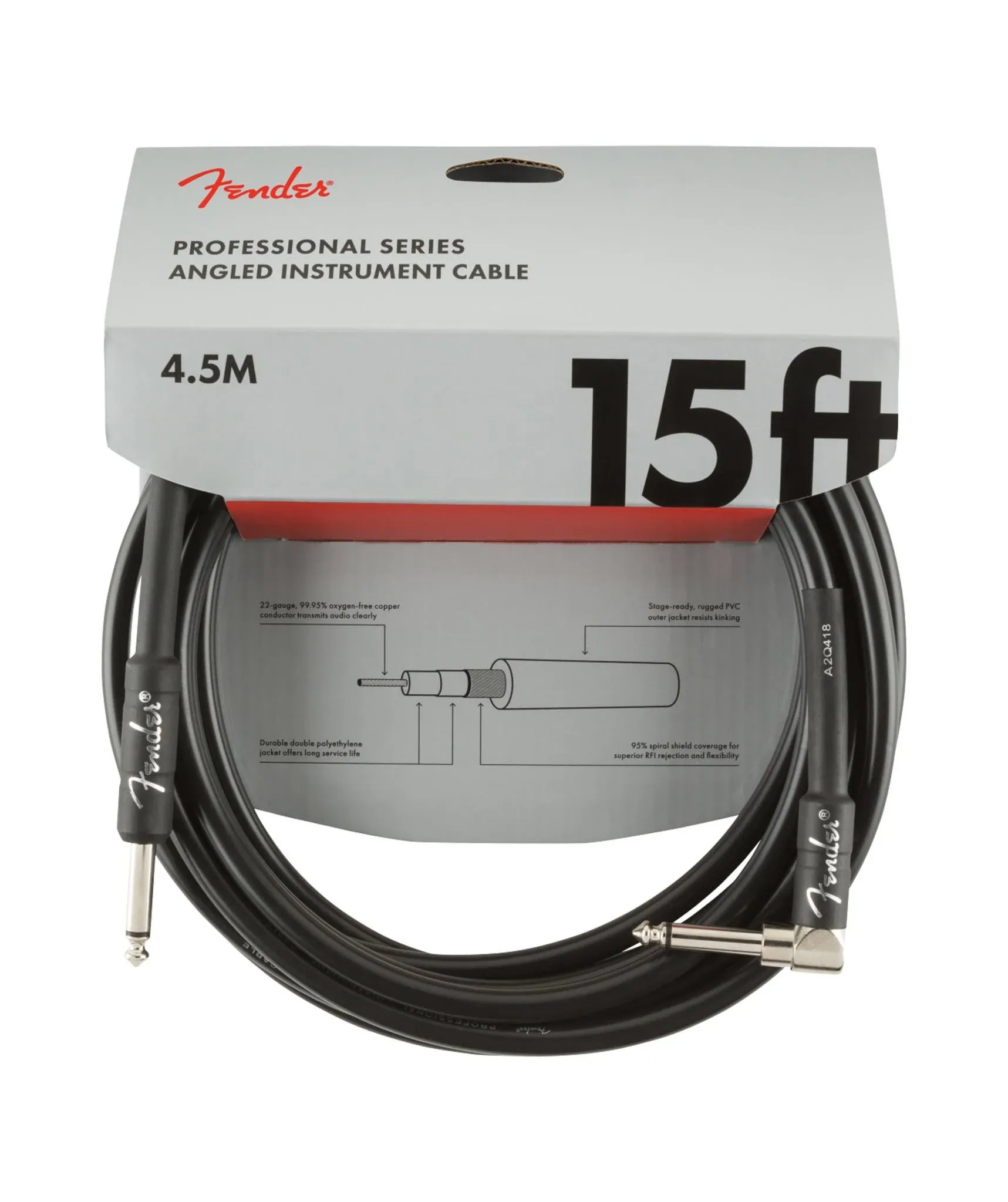 Fender Professional Series Instrument Cable 15' - Black