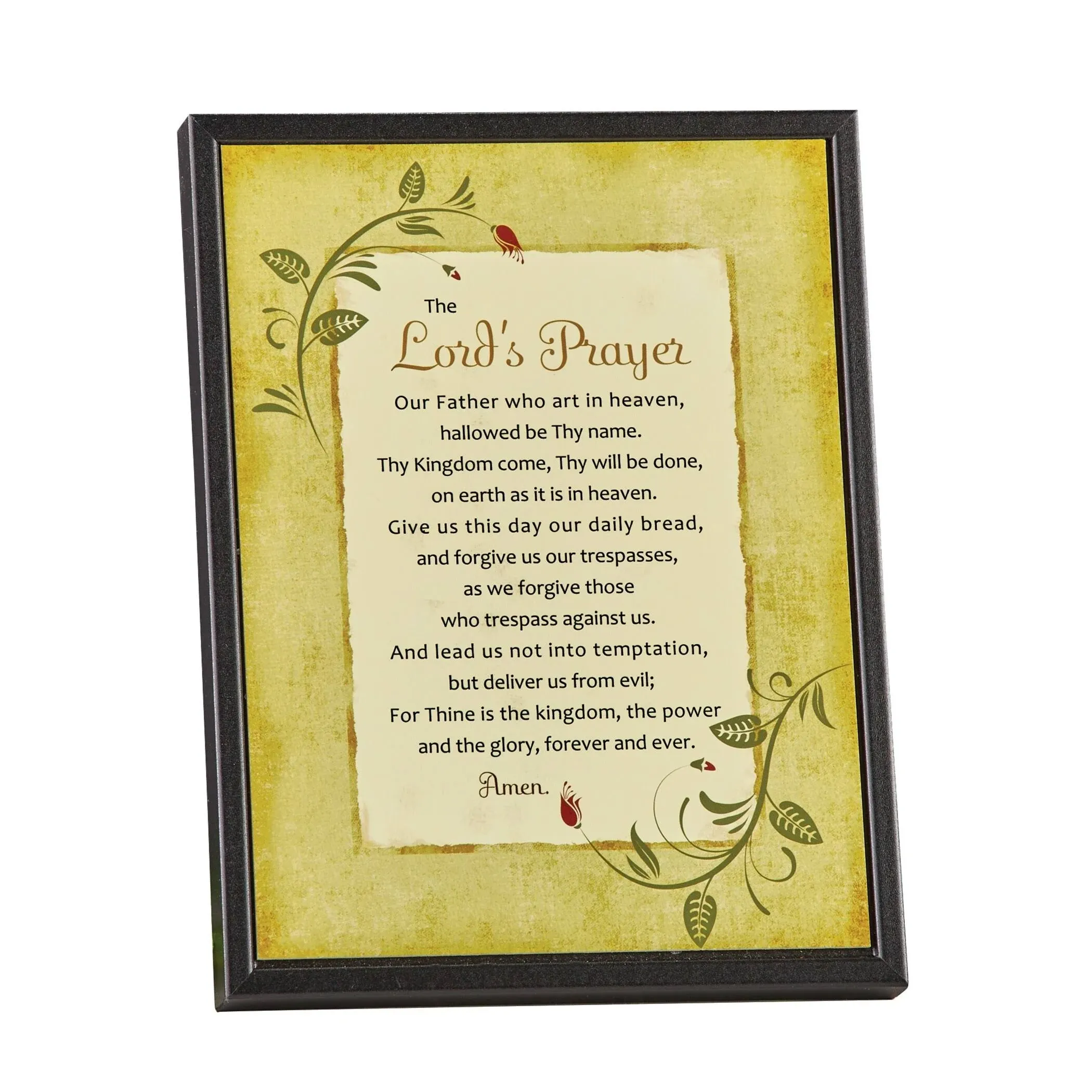 The Lord's Prayer Inspirational Decorative Wall Plaque, Size: Medium, Brown