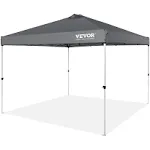 VEVOR Pop Up Canopy Tent, 10 x 10 ft, 250 D PU Silver Coated Tarp, with Portable Roller Bag and 4 Sandbags, Waterproof and Sun Shelter Gazebo for Outdoor Party, Camping, Commercial Events, Dark GrayVEVOR Pop Up Canopy Tent, 10 x 10 ft, 250 D PU Silver C…