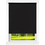 Achim Tear Down Indoor Cordless Vinyl Light Filtering Roller Window Shade, 72" x 37", Black