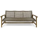 GDFSTUDIO Outdoor Wood Sofa Wicker