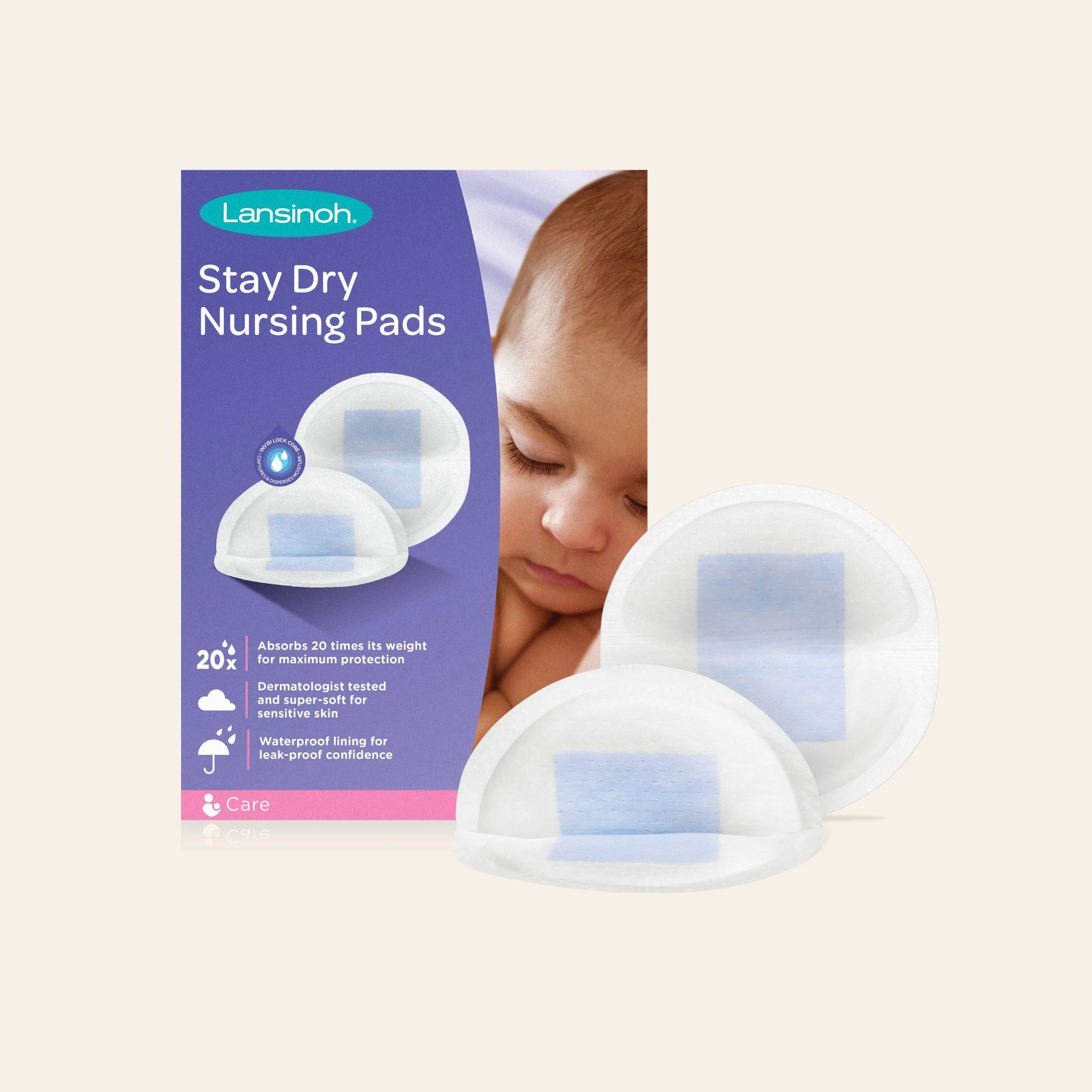 Lansinoh Stay Dry Disposable Nursing Pads 100ct, individually wrapped