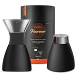 Asobu Insulated Pour Over Coffee Maker Silver Black 32 oz Double-Wall Vacuum