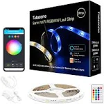 Tatazone RGBWW Smart LED Strip Lights, 32.8ft Tunable White 3000K-6500K+RGB WiFi LED Light Strips Work with Alexa and Google, Music Sync Color