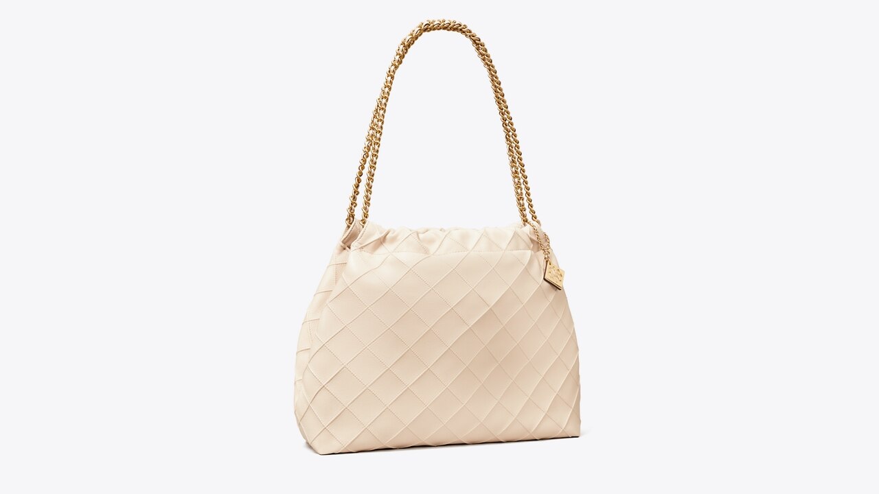 Tory Burch Fleming Soft Drawstring Bag - New Cream