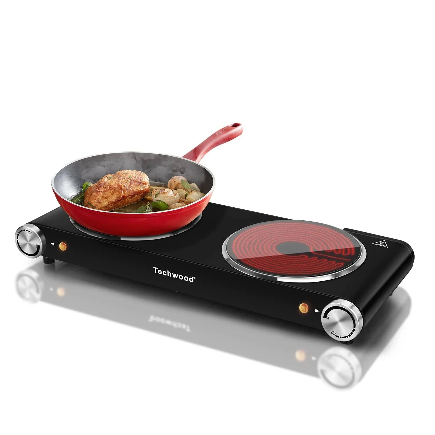 Hot Plate Techwood 1800W Dual Electric Stove Countertop Stove Double Burner f...