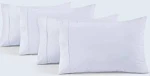 100% Cotton Percale Pillowcases, Breathable Pillow Covers, Airy Light Weight Fabric, Moisture Wicking for Hot Sleepers, Best for Home Spa & Hotel (White King Size 20x40, 4)