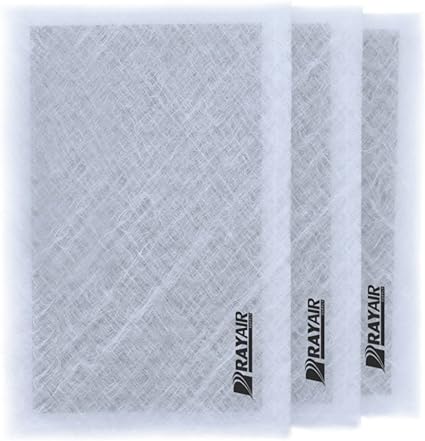 RAYAIR SUPPLY 14x25 Dynamic Air Cleaner Replacement Filter Pads 14X25 Refills (3 Pack) White