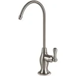 Express Water Deluxe Water Filter Faucet – Brushed Nickel Coke-Shaped Faucet – 100% Lead-Free Drinking Water Faucet – Compatible with Reverse Osmosis Water Filtration Systems - PRTFCT14001DBN