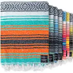 Benevolence La Mexican Blanket Authentic Falsa Thick Soft Woven Serape for Yoga or As Beach Throw Picnic Camping Travel Hiking