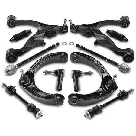 A-Premium 12Pcs Front Suspension Kit, Upper Control Arm Lower Ball Joint Inner Outer Tie Rod End Sway Bar Links Rack and Pinion Bellow, Compatible with Dodge Ram 1500 2002 2003 2004 2005, 4WD Only