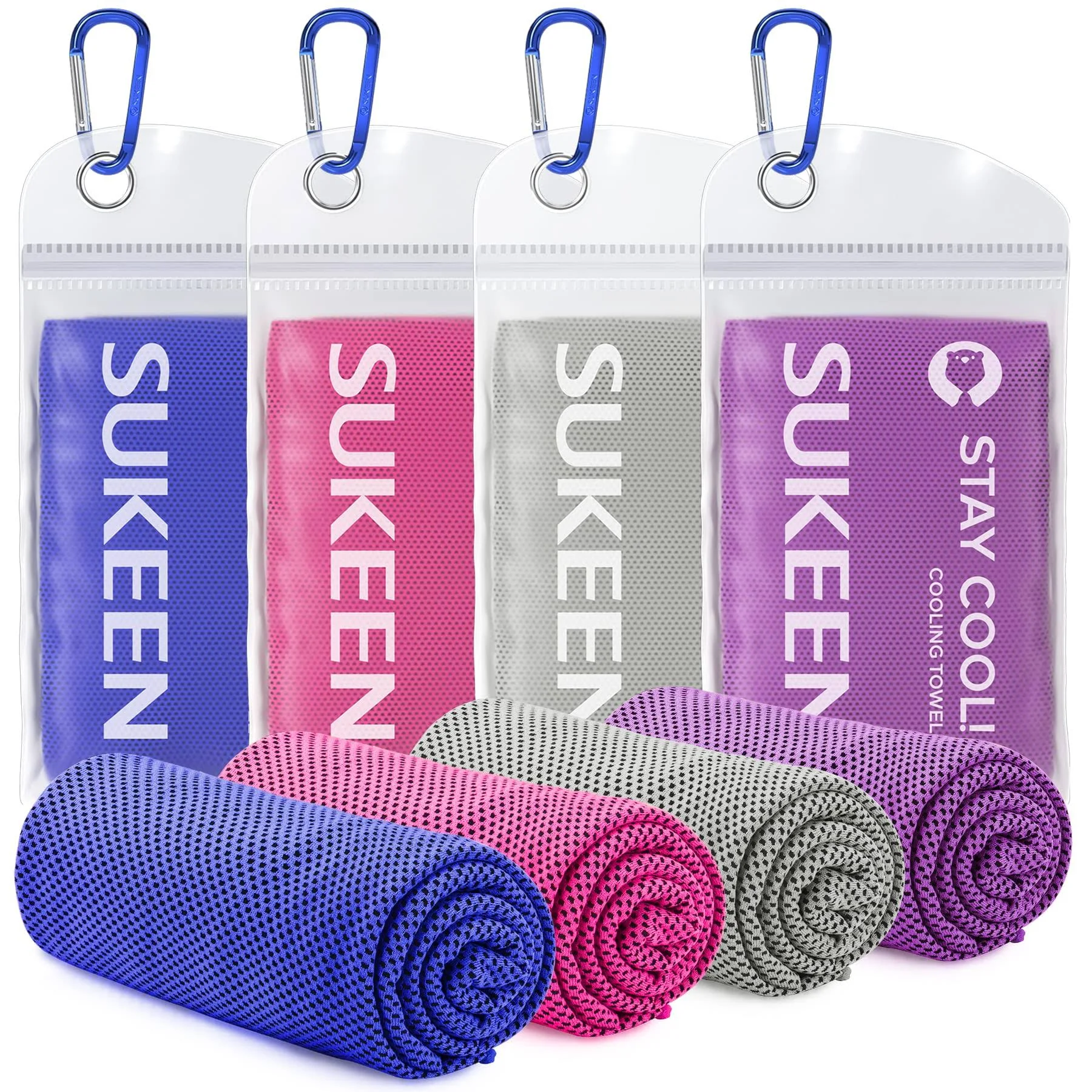 Sukeen [4 Pack] Cooling Towel (40"x12"),Ice Towel,Soft Breathable Chilly Towel ...