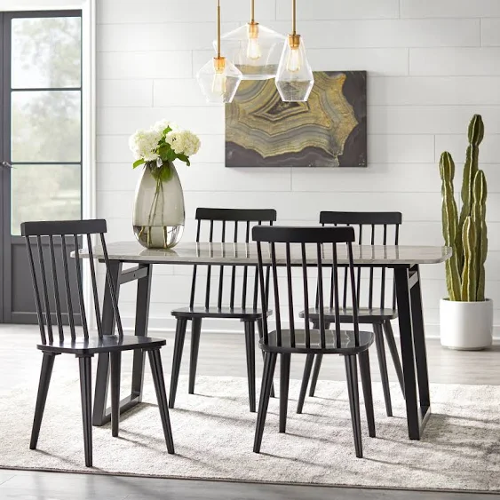 Set of 2 Lowry Dining Chairs Black - Lifestorey