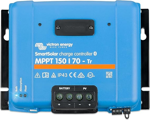 Victron Energy SmartSolar MPPT Tr Solar Charge Controller (Bluetooth) - Charge Controllers for Solar Panels - 150V, 70 amp, 12/24/36/48-Volt