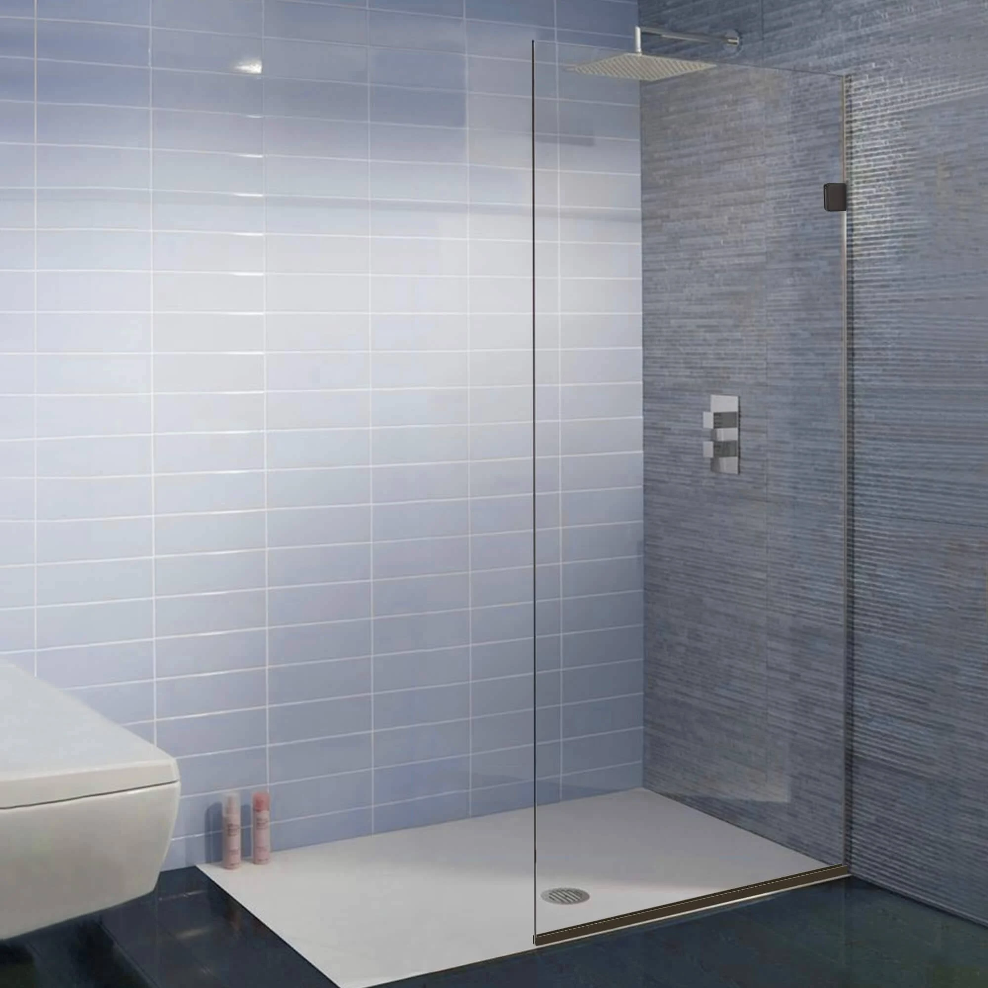 Fab Glass and Mirror Milan Stationary Panel Shower Screen 36 x 60 inch Clear ...