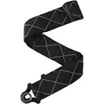 D'Addario Auto Lock Guitar Strap - Black Padded Stripes