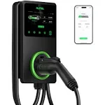 Autel Home Smart Electric Vehicle (EV) Charger, 50 Amp Level 2 Wi-Fi and Bluetooth Enabled EVSE 4G Touch Screen, with In-Body Holster and 25-Foot