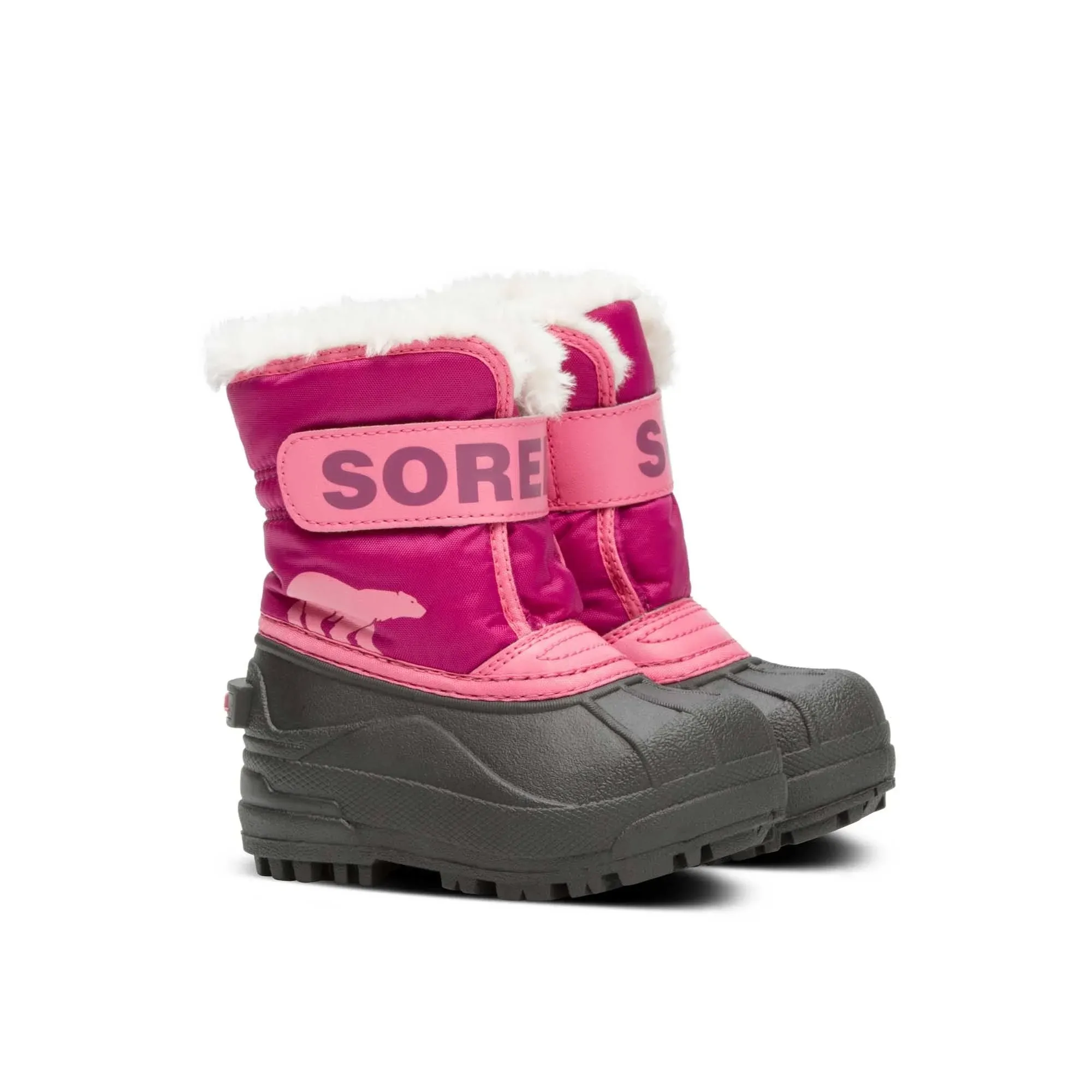 Shop Sorel Logo Nylon Canvas Snow Boots In Pink