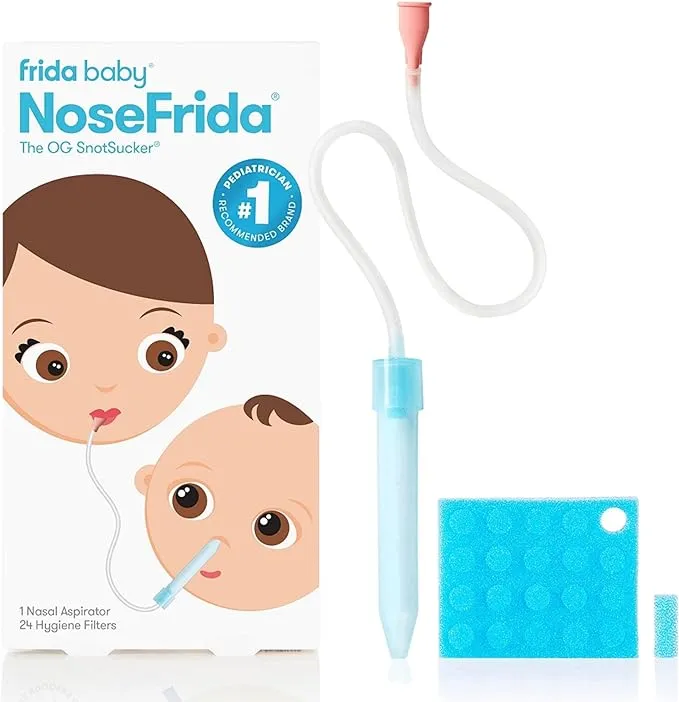 Frida Baby NoseFrida Snotsucker Nasal Aspirator for Baby, Baby Nose Sucker with 24 Extra Hygiene Filters