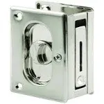 Prime-Line N 7367 Pocket Door Privacy Lock with Pull, 3-3/4-Inch, Satin Nickel