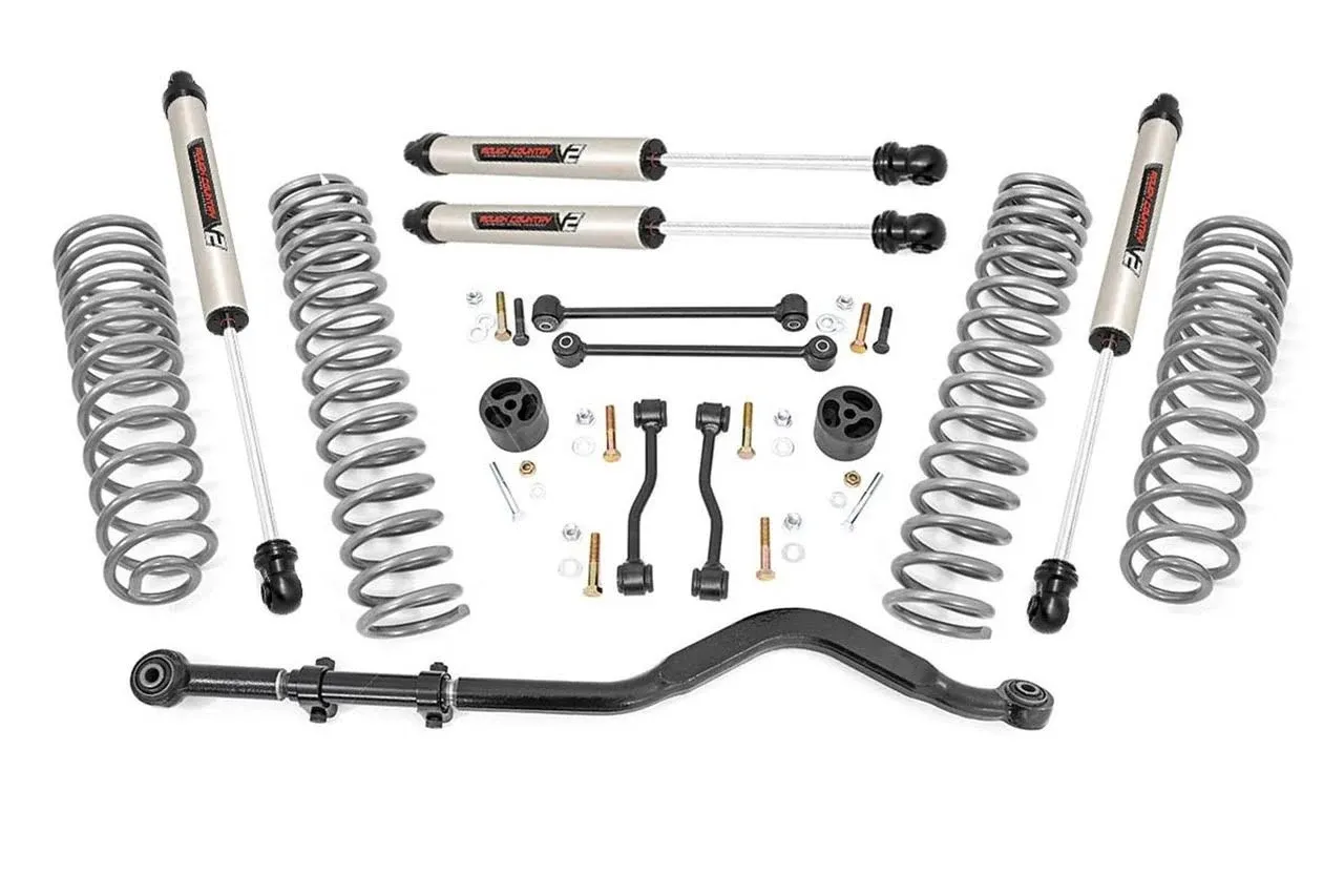 3.5 Inch Lift Kit Springs with V2 Shocks 20-Up Jeep Gladiator JT 4WD Rough Country - 64970