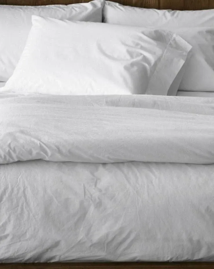 Coyuchi Organic 300 Percale Duvet Cover, Twin - Alpine White