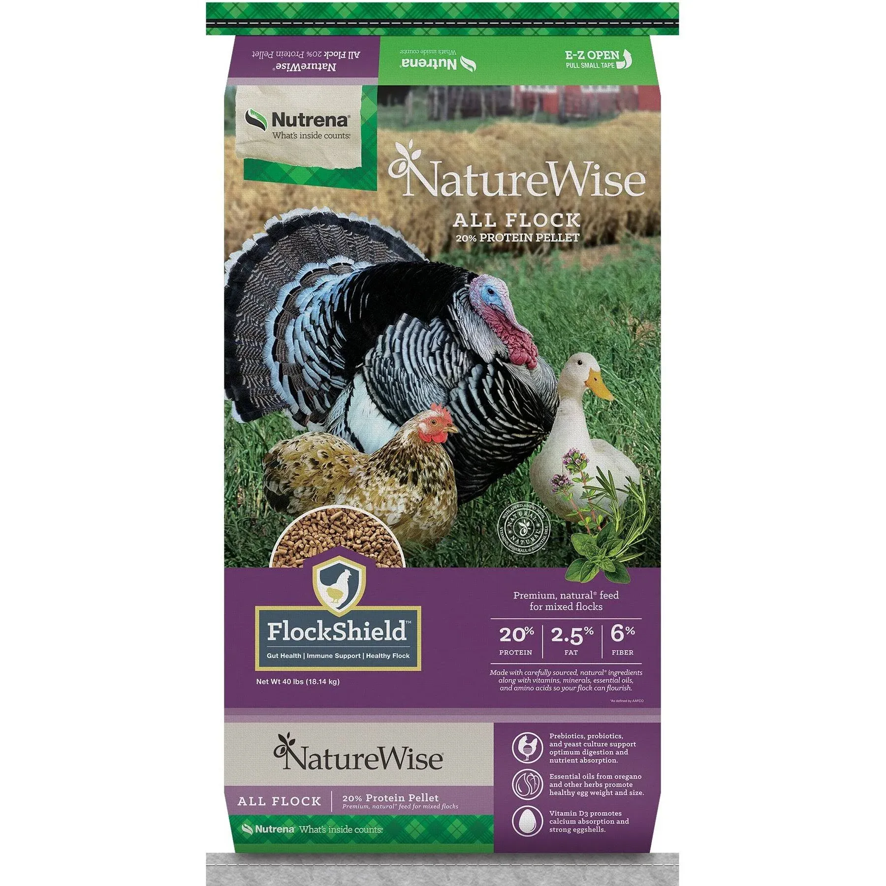 Nutrena NatureWise All Flock Poultry Feed, 40 Lb.