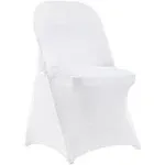 VEVOR 30 Pcs White Stretch Spandex Chair Covers - Ideal for Weddings, Parties, Dining, and Banquets - Universal, Washable Slipcovers for Folding