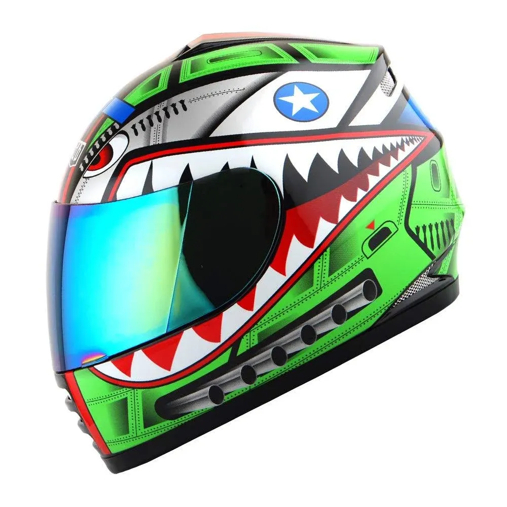 Wow Motorcycle Full Face Helmet Street Bike BMX MX Youth Kids: HKYB15