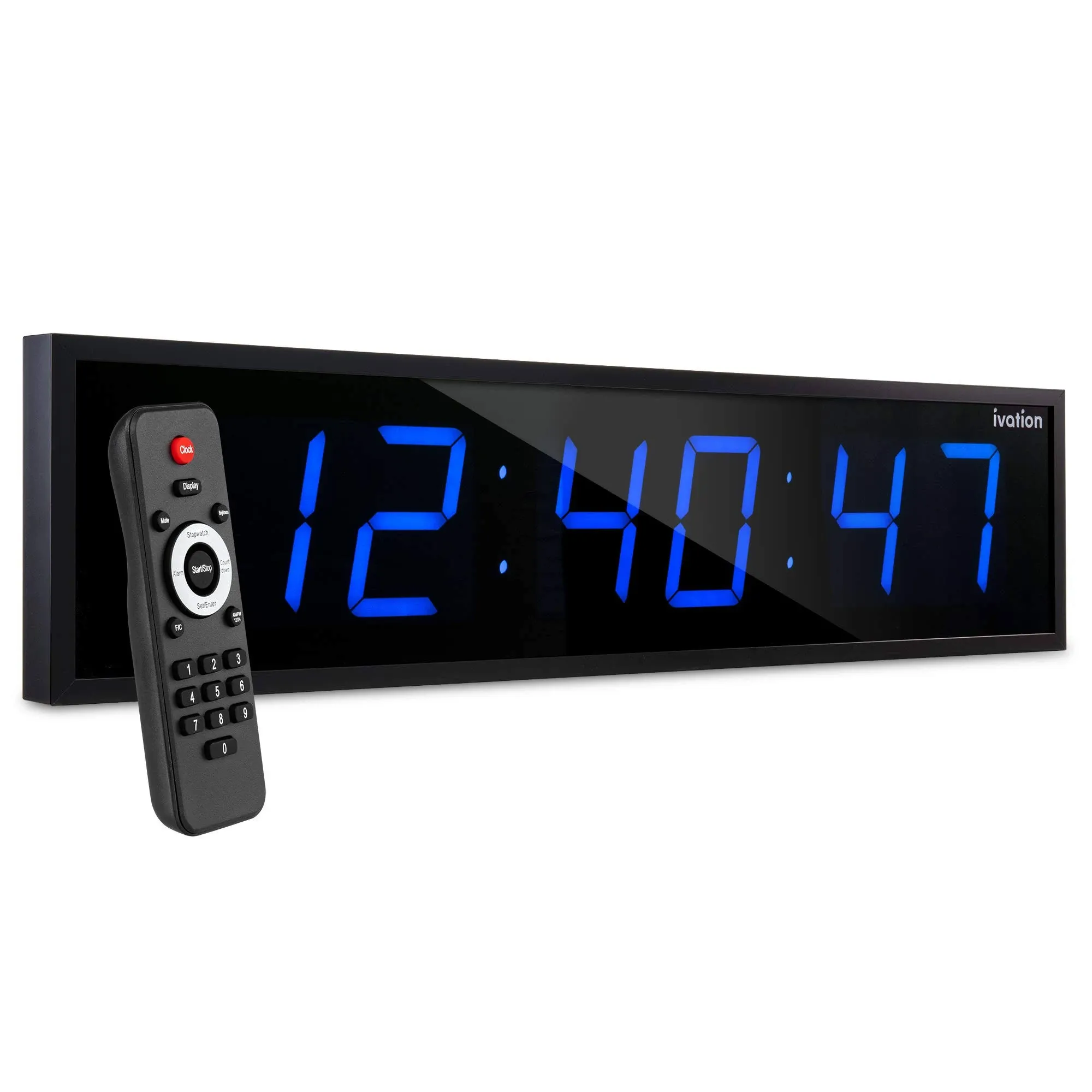 Ivation Large Digital Wall Clock, LED Display with Timer