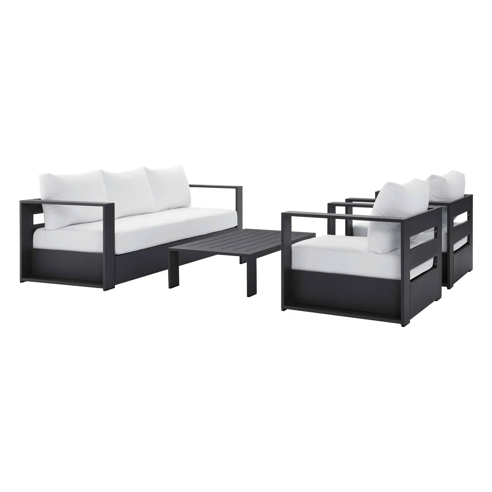 Modway Tahoe Outdoor Patio Powder-Coated Aluminum 4-Piece Set