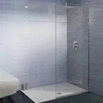 Fab Glass & Mirror Milan Stationary Panel Shower Screen (24W" X 76H") Inch Clear Glass - Brushed Nickel Finish