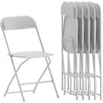 Flash Furniture Hercules Series Plastic Folding Chair - White - 6 Pack 650lb Weight Capacity Comfortable Event Chair-Lightweight