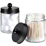 Amolliar Apothecary Jars Bathroom Vanity Organizer -Countertop Canister Jar with Storage Lid