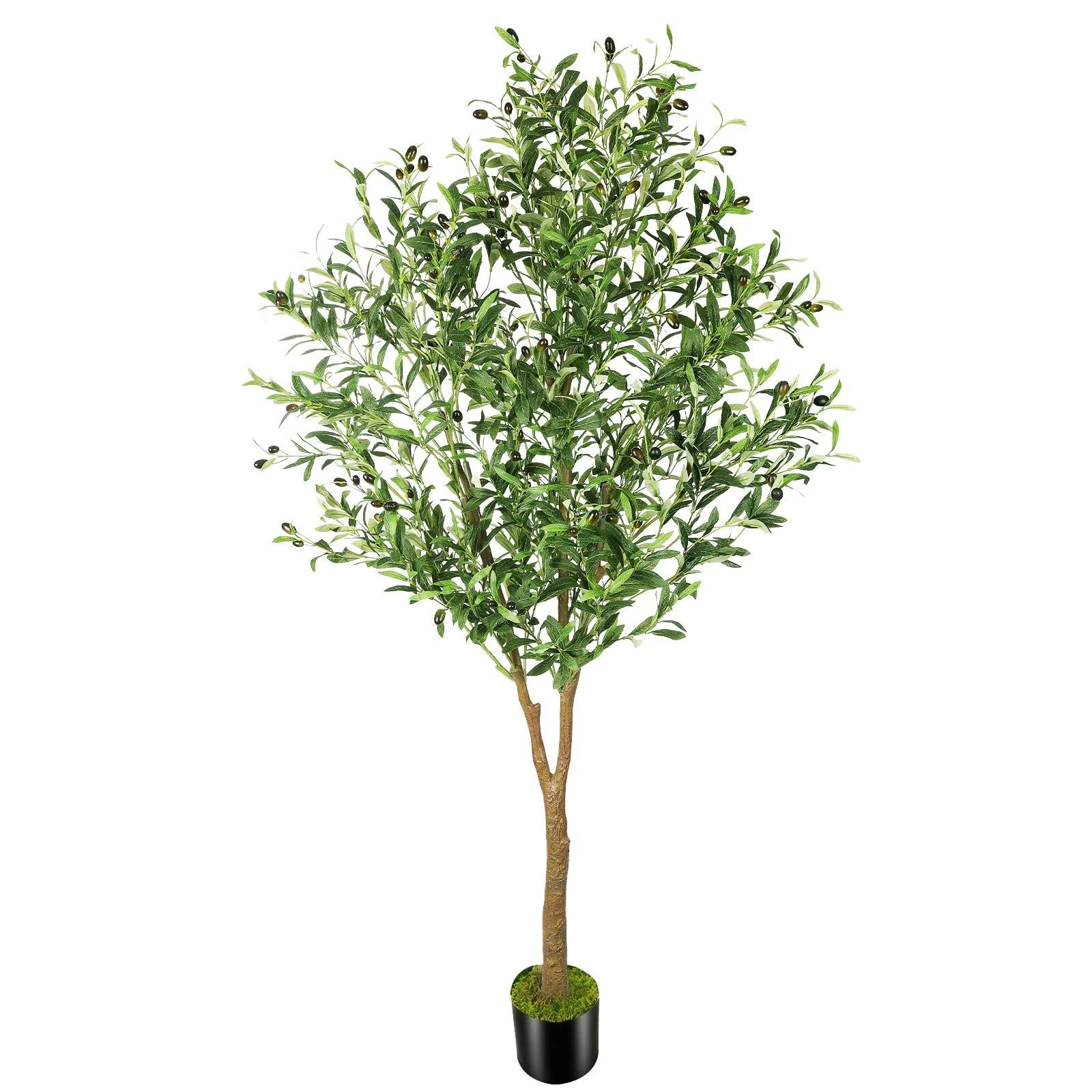 OXLLXO 5ft Artificial Olive Tree (60in) with Plastic Nursery Pot Faux Olive Silk Tree, Fruits Fake Plant for Office House Farmhouse Living Room Home Decor (Indoor/Outdoor)