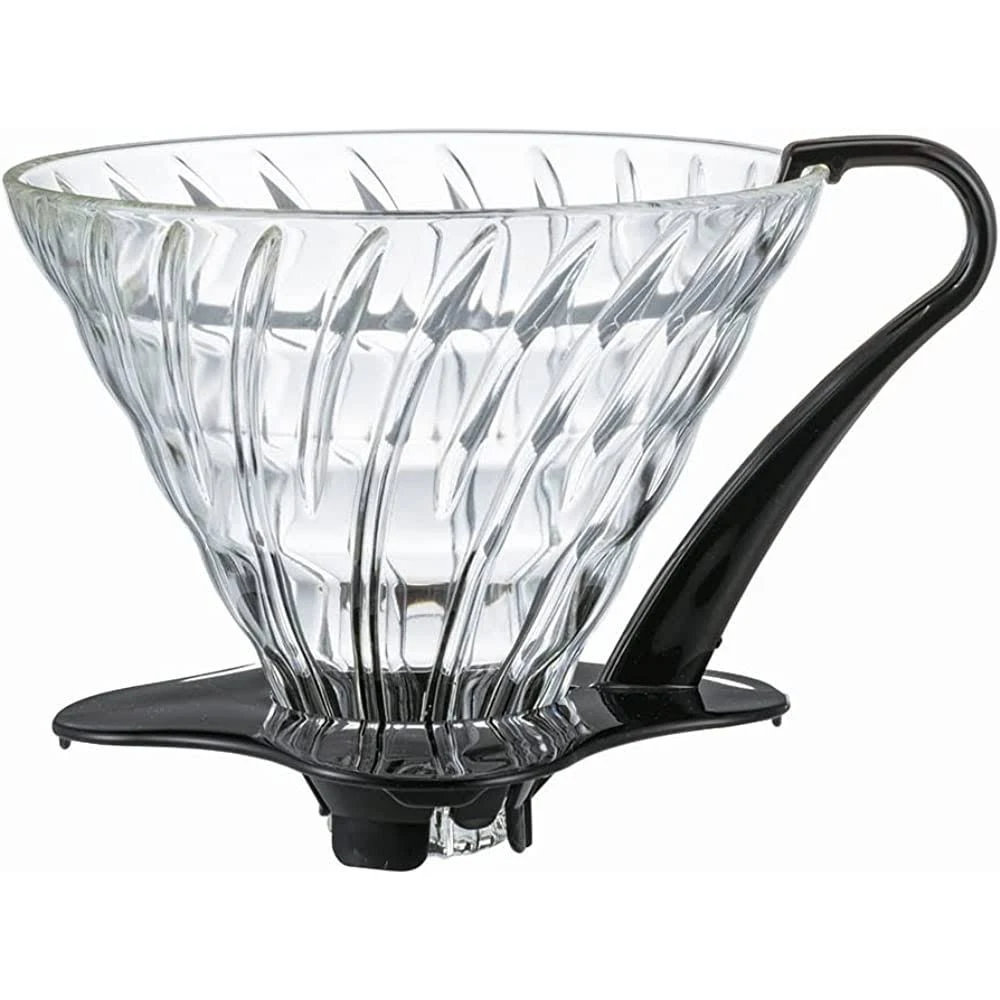 HARIO VDGN-03-B V60 Heat-resistant Glass Transmission Dripper 03, For 1 - 6 Cups, Black, Made in Japan