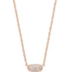 Grayson Rose Gold Pendant Necklace in White Crystal