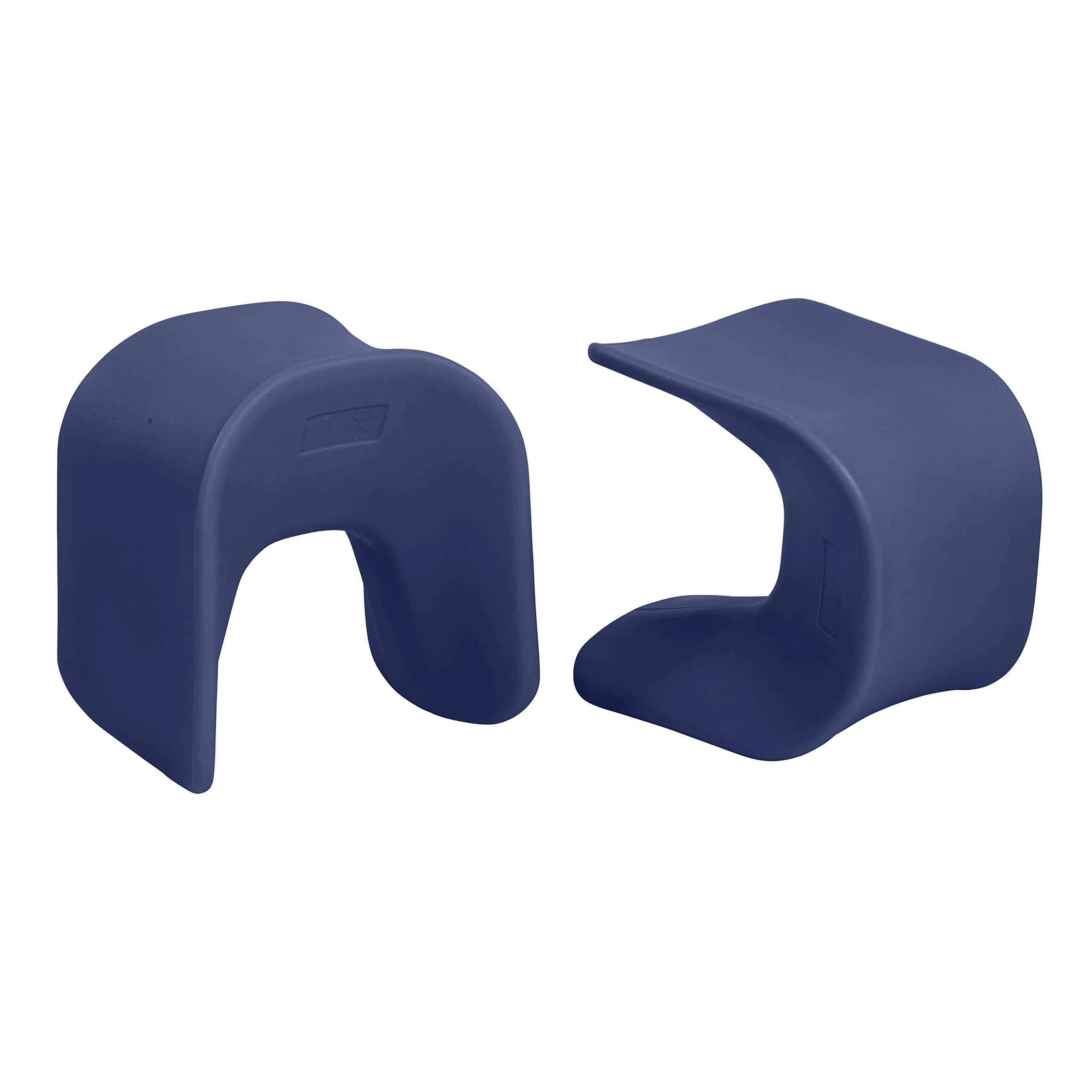 ECR4Kids Wave Seat, 14in - 15.1in Seat Height, Perch Stool, Navy, 2-Pack