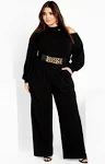 City Chic Plus Size Jumpsuit Charlie in Black | Size 12 | Avenue