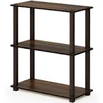 Furinno Turn-S-Tube 3-Tier Compact Multipurpose Shelf Display Rack with Square Tube, Walnut/Brown