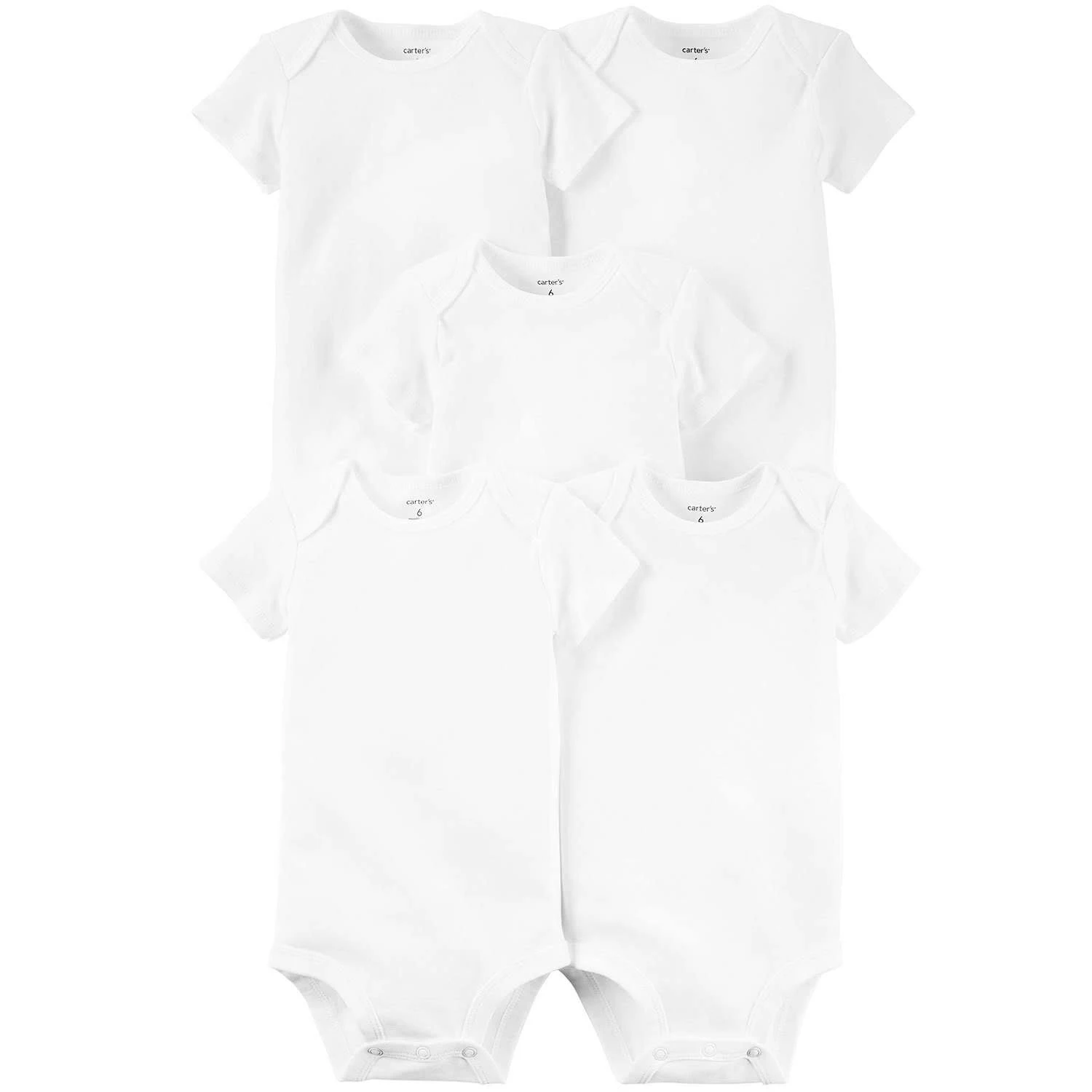 Carter's - 5-Pack Baby Short-Sleeve Bodysuits-White